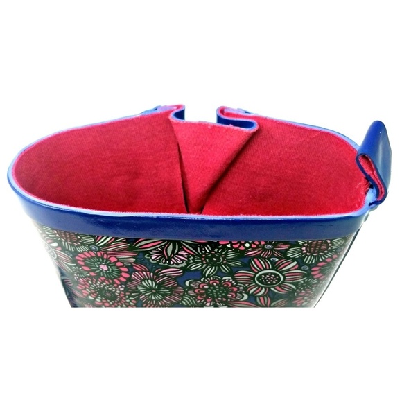 Women's Rainboots, Mid Calf Waterproof Rubber Rain Boots, RB-3155, Blue - Picture 4 of 5